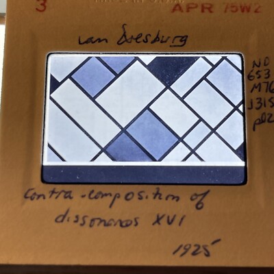 Theo Van Doesburg  Contra Composition  Dutch De Stijl 35mm Art Slide
