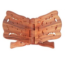 Soporte de madera tallado a mano para libro sagrado para Biblia del Corán, Gita para lectura soporte de rehal