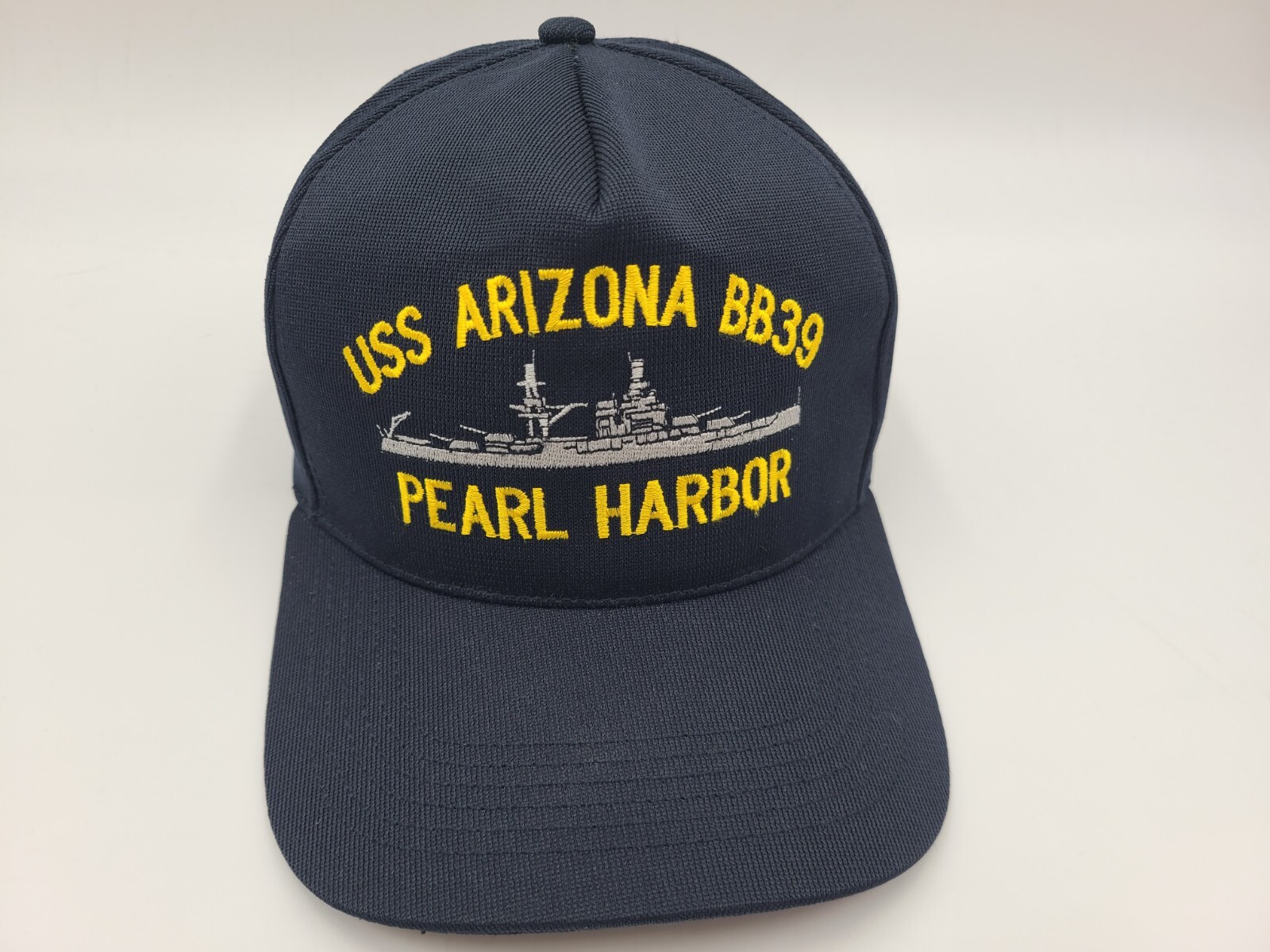 Vintage US Navy USS Arizona BB-39 Pearl Harbor Snapback Hat Cap Military Blue