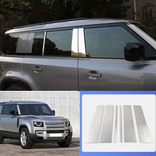 For Land Rover Defender 110 2020-2023 Chrome Steel Car Window Bc Pillar Cover 6X