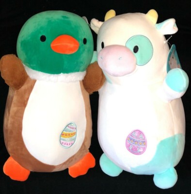 Squishmallows 14'' BELANA Cow & AVERY NEW HUGMEES SPRING 2022 RARE Kellytoy NWT