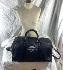 Amazing Genuine Vintage Roots Canada Black Leather Duffle Travel Bag Carry All