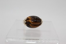 Sterling Silver Tiger Eye Dome Ring Sz:7.75  014PID 