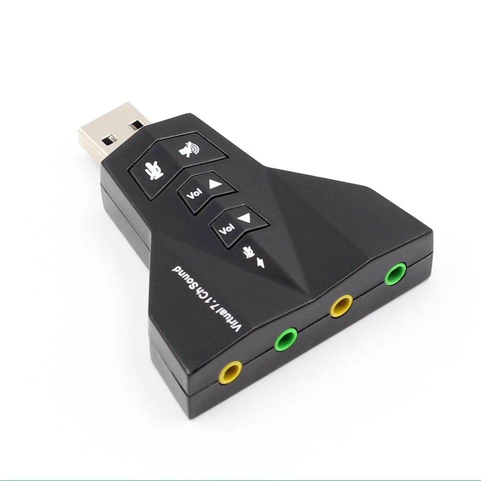 USB 2.0 To Dual 3.5mm Mini External 7.1 Channel Virtual Audio Sound Card Adapter - Image 4 of 4