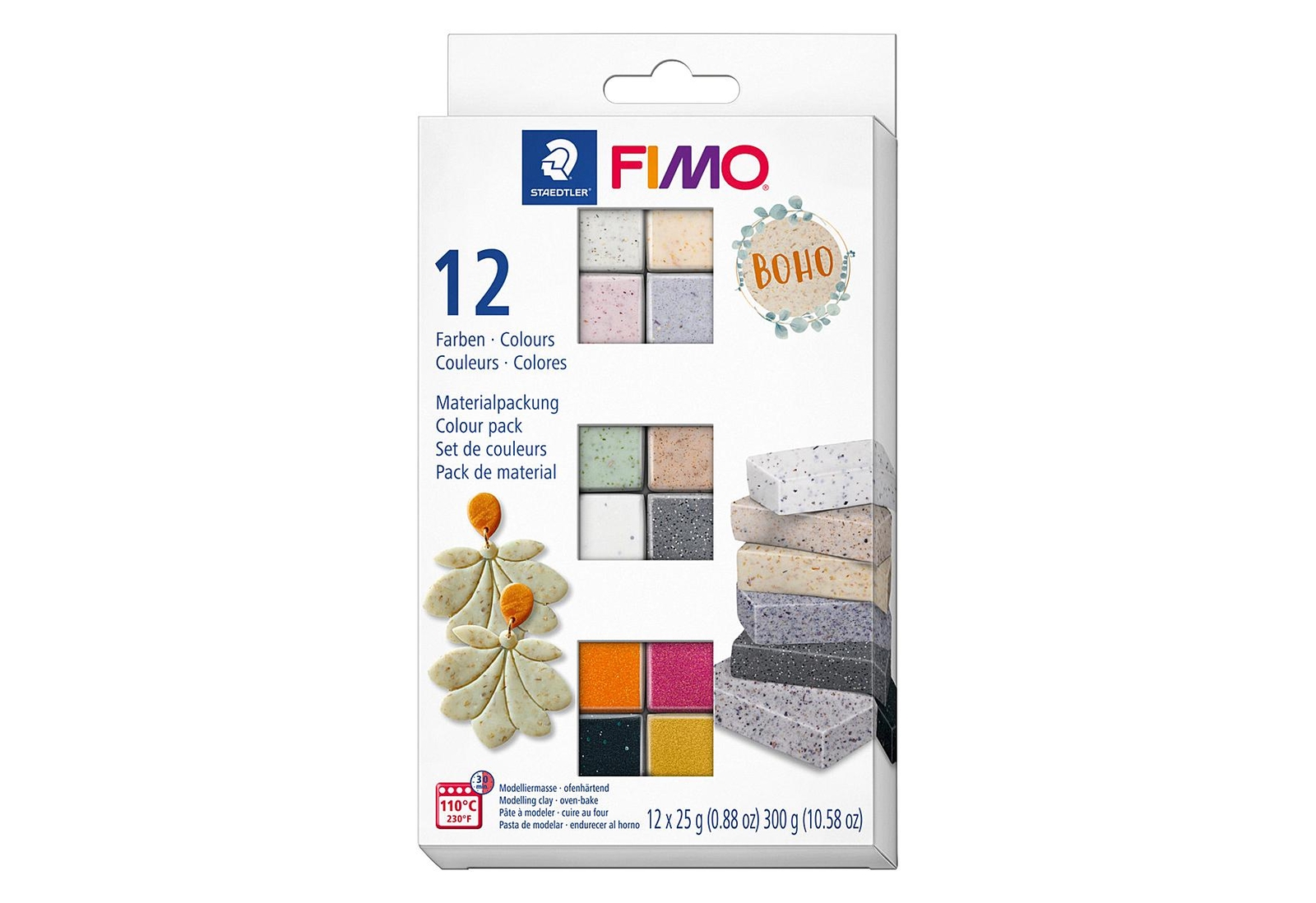 Staedtler Modelliermasse 'fimo Effect' Boho 12er Kartonetui