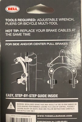New Bell Bicycle BIKE BRAKE PADS Fits side-pull center-pull