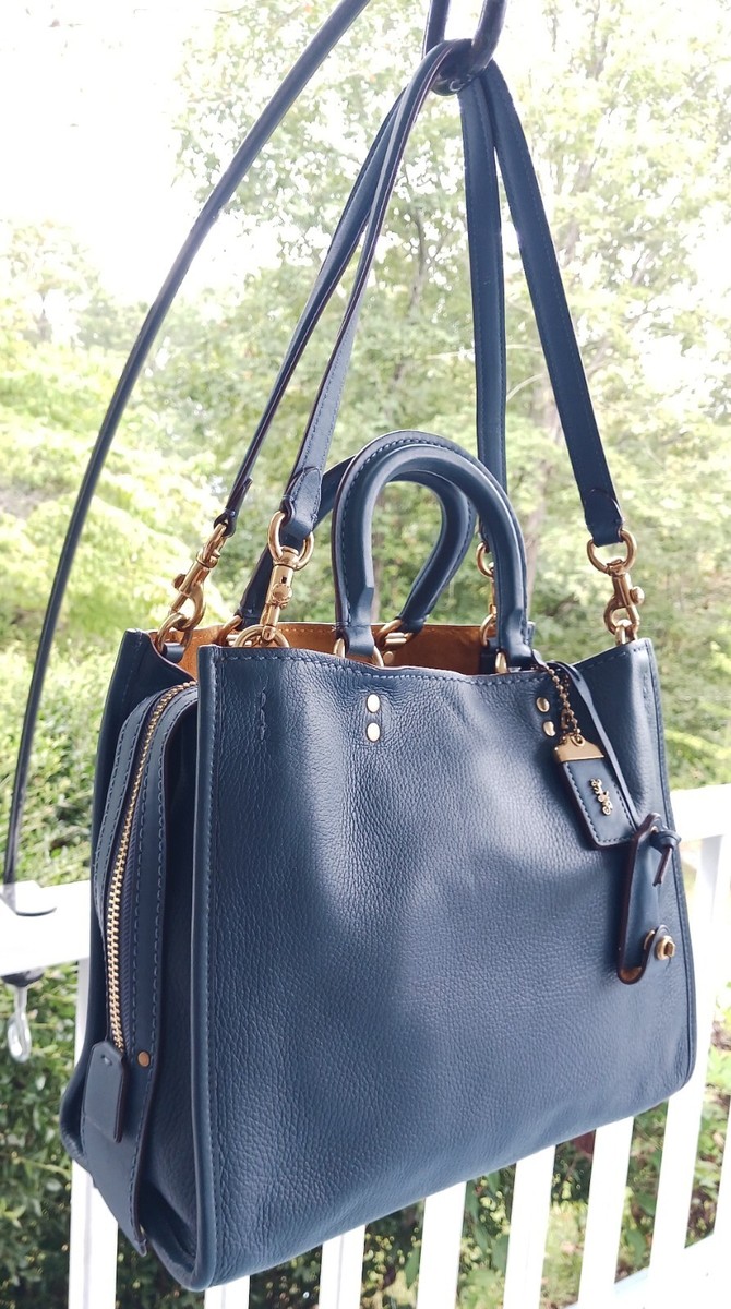 Coach 1941 Rogue 30 Denim Blue Leather Triple Compartment 20315 | eBay