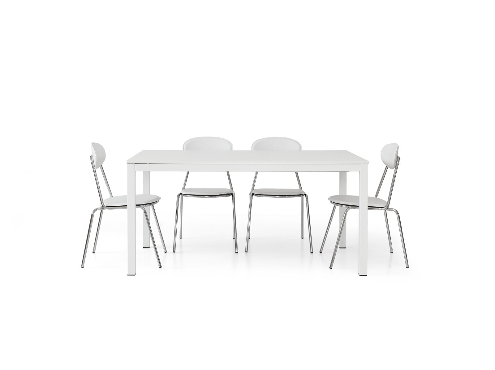 Modern Extendable White Ash Dining Table Metal Legs eBay