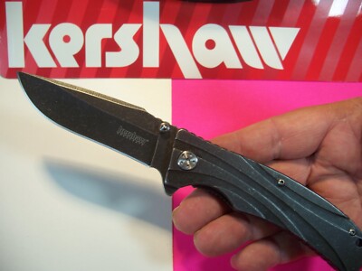 KERSHAW - MANIFOLD Blackwash Spring Assist SPEEDSAFE ''flipper'' knife KAI 1303BW