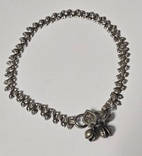 Antike Rajasthani Damen Fu&szlig;kette Indien aus Echt Silber Getestet - 20,4 Gr. 27cm