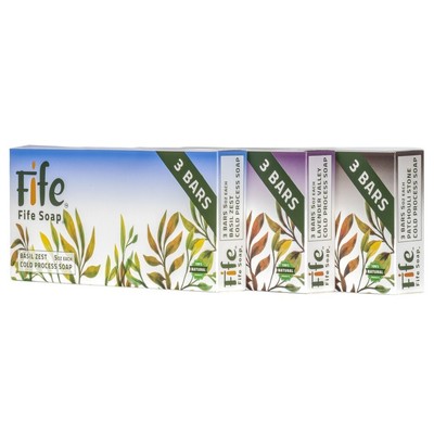 Fife Soap Natural Cold Process 9 Bars Extra Foam Soft Edges, 5 oz Each