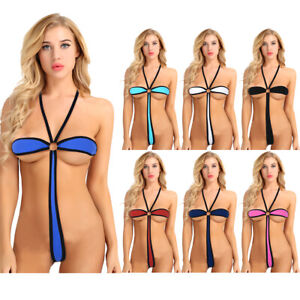 Vild Omhyggelig læsning Moderat Women Sexy Micro Thong G string Bikini Swimwear One-piece Bodysuit  Beachwear | eBay