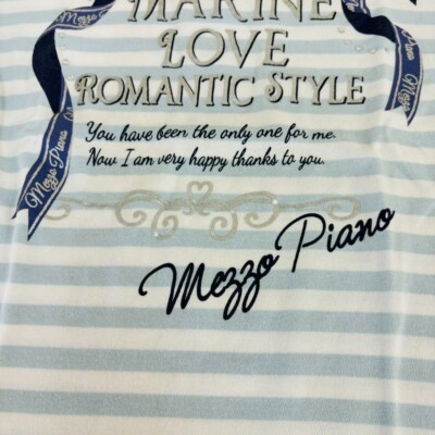 Mezzo Piano Kids T-shirt 150cm Short Sleeve Marine Border Light