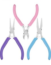 3-Piece Jewelry Making Pliers Set with Needle Nose, Round Nose  Wire Cutters