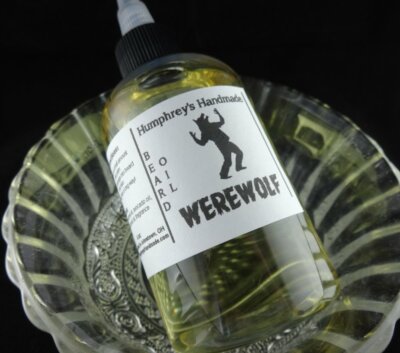 Large 4oz WEREWOLF Cedar Vetiver Men's Beard Oil Hair Thick Hair Softener