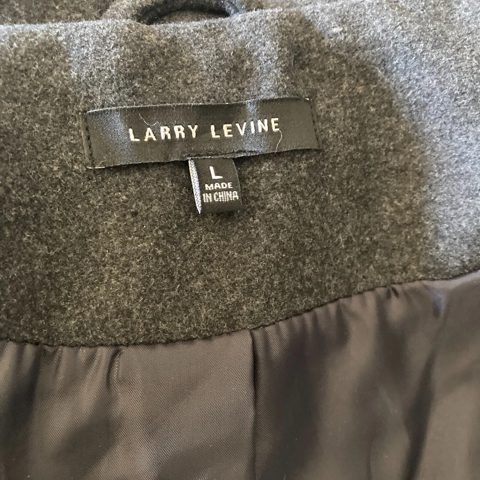 Abrigo Larry Levine Mujer Grande 4 Botones Doble Pecho Negro Foto 4 de 4
