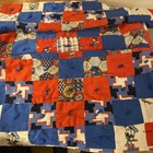 VTG Handmade Mickey Mouse & Co. Themed Print Patch Work Sewn Baby Quilt 35x45” — photo 1