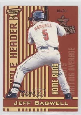 2000 Pacific Revolution Triple Header Holographic Gold /99 Jeff Bagwell HOF 5r6