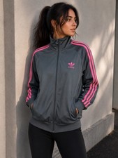 Adidas Trainingsjacke Damen Grau Pink Gr. XS