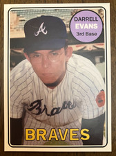 ATLANTA BRAVES: Darrell Evans Custom Modern 1969 Style Art Card