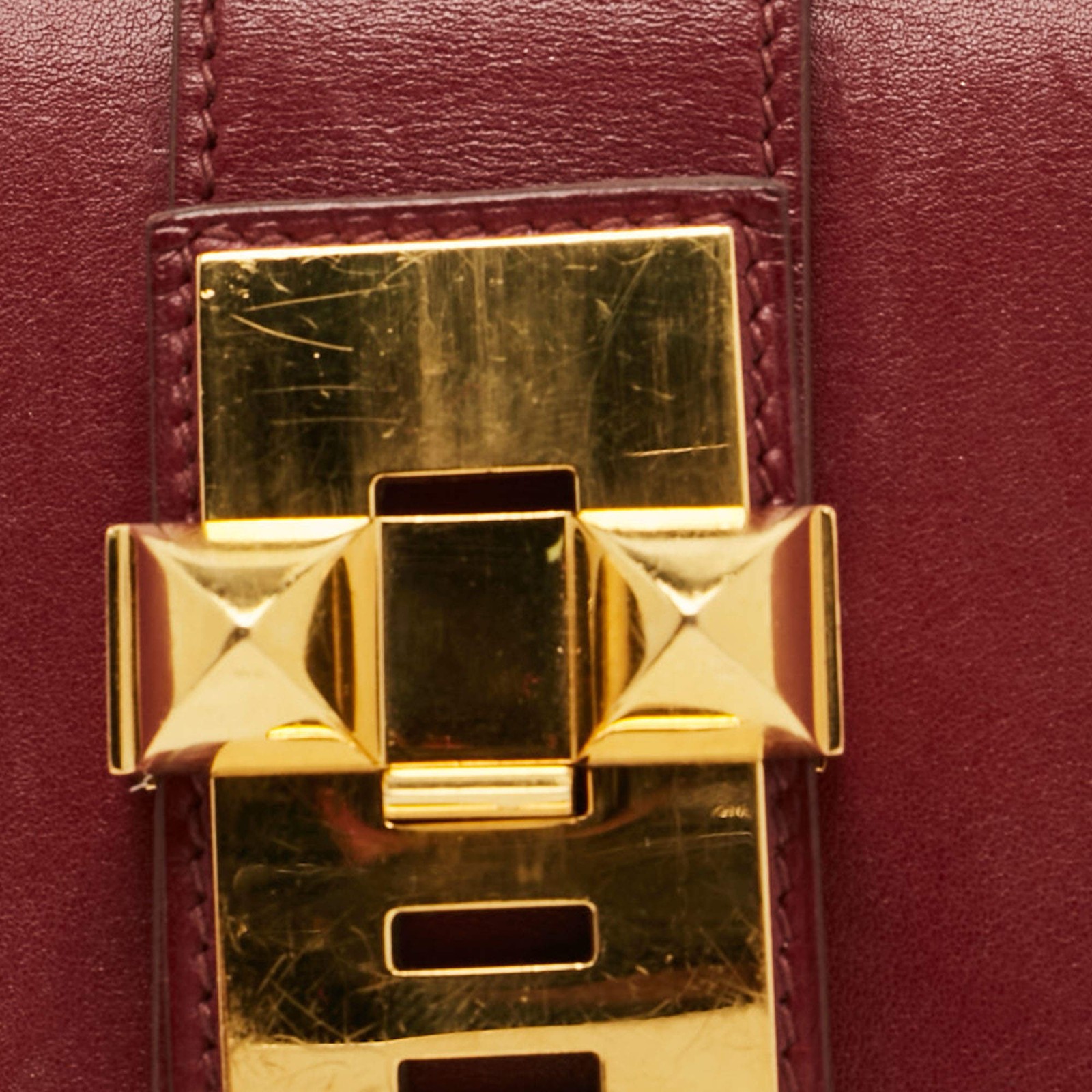 Hermes Medor 23 Ruby Swift Leather Clutch — image 6
