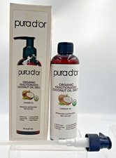 PURA D'OR Organic Coconut Oil MCT Carrier Oil 8oz Moisturizing Massage Oil