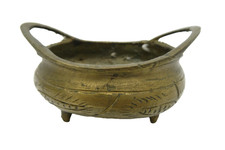Vintage Used Reproduction Xuande Marking Brass Metal Chinese China Censer Bowl