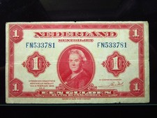 Netherlands 1 Gulden 1943 P64 Dutch Muntbiljet Coin Note Money i4c3781