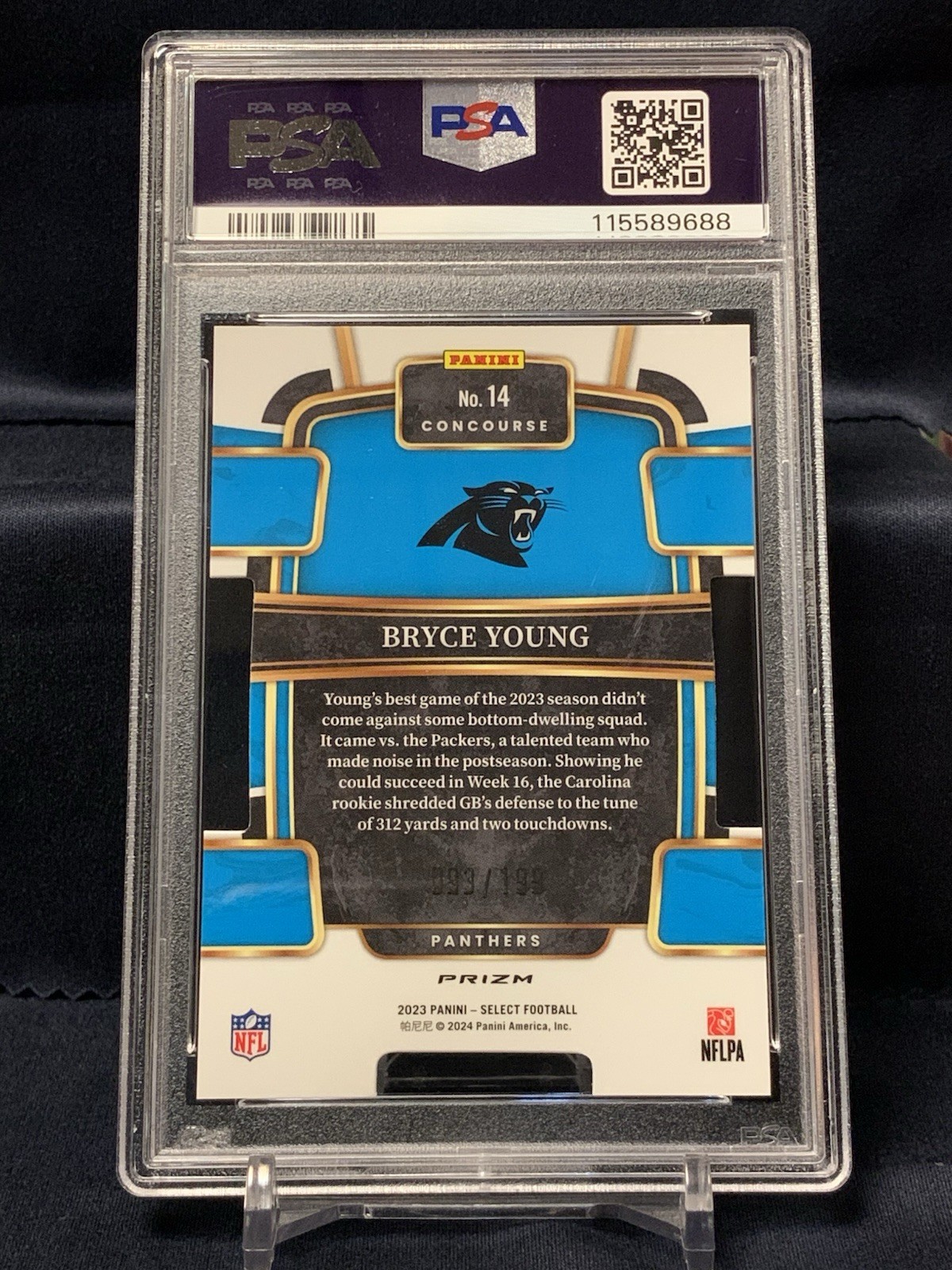 2023 Panini SELECT Bryce Young RC Die-Cut WHITE Prizm /199 PSA 10 GEM MINT 💎 view 4