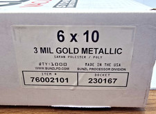 1000 Clarity 76002101  3 Mil Gold Metallic Vacuum Pouches 6 by 10