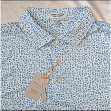 New Peter Millar Summer Comfort Greek Toga Party Performance Jersey Polo XL