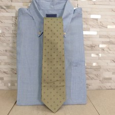 Neck Tie Mens Green White Geo Micro Square Woven Silk Careerwear ELLE PLANETE