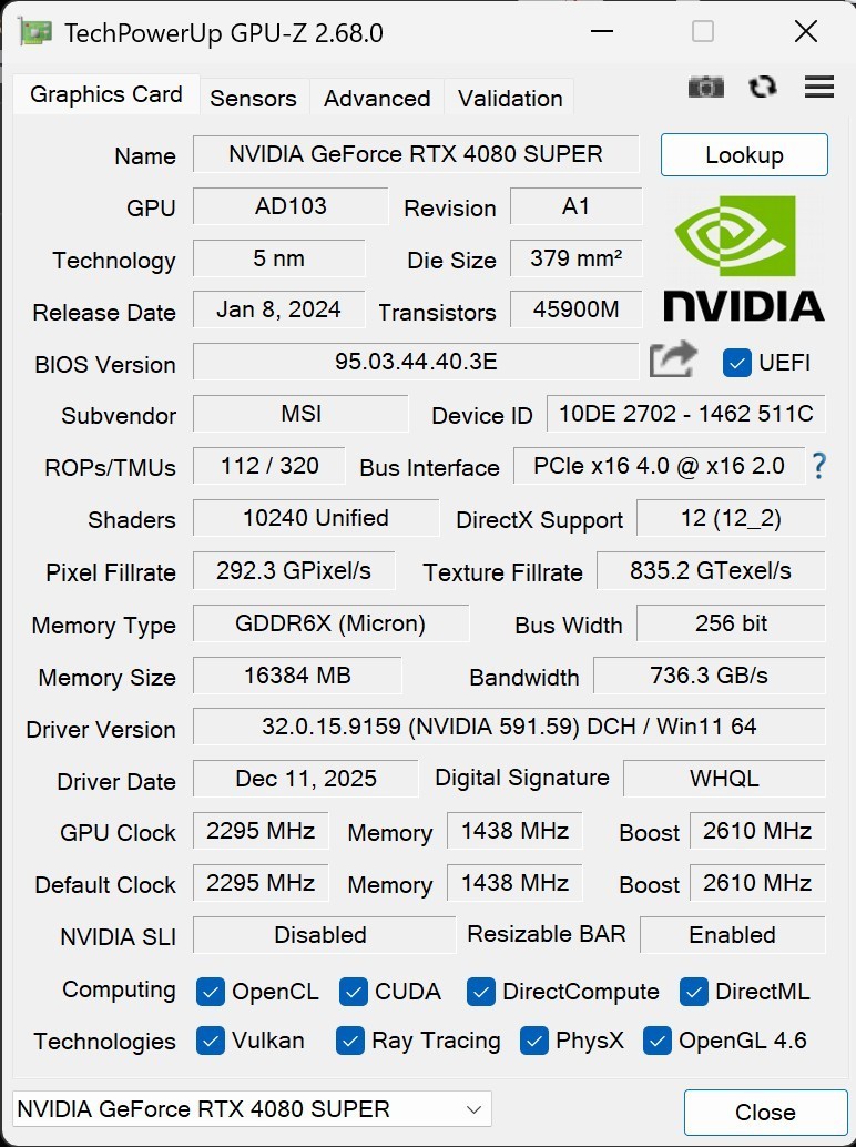 MSI Gaming RTX 4080 Super Expert Graphics Card (Serial Number Record) 2