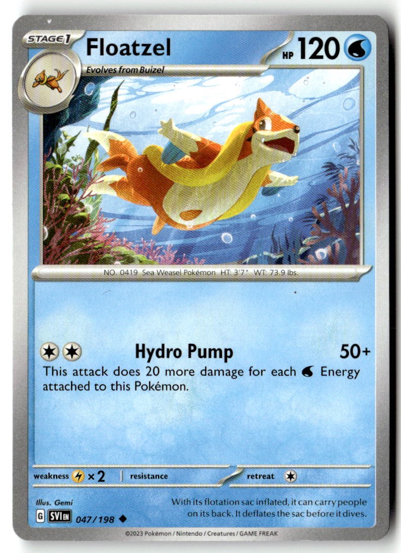 Pokemon TCG Floatzel 047/198 Normal SV01: Scarlet & Violet Base Set