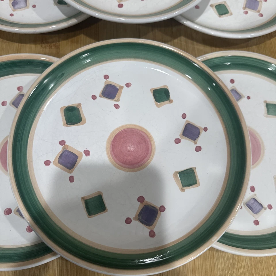 Platos de ensalada Caleca Belvidere de colección (juego de 6) Italia 8 1/8" pintados a mano B10 * Foto 2 de 4