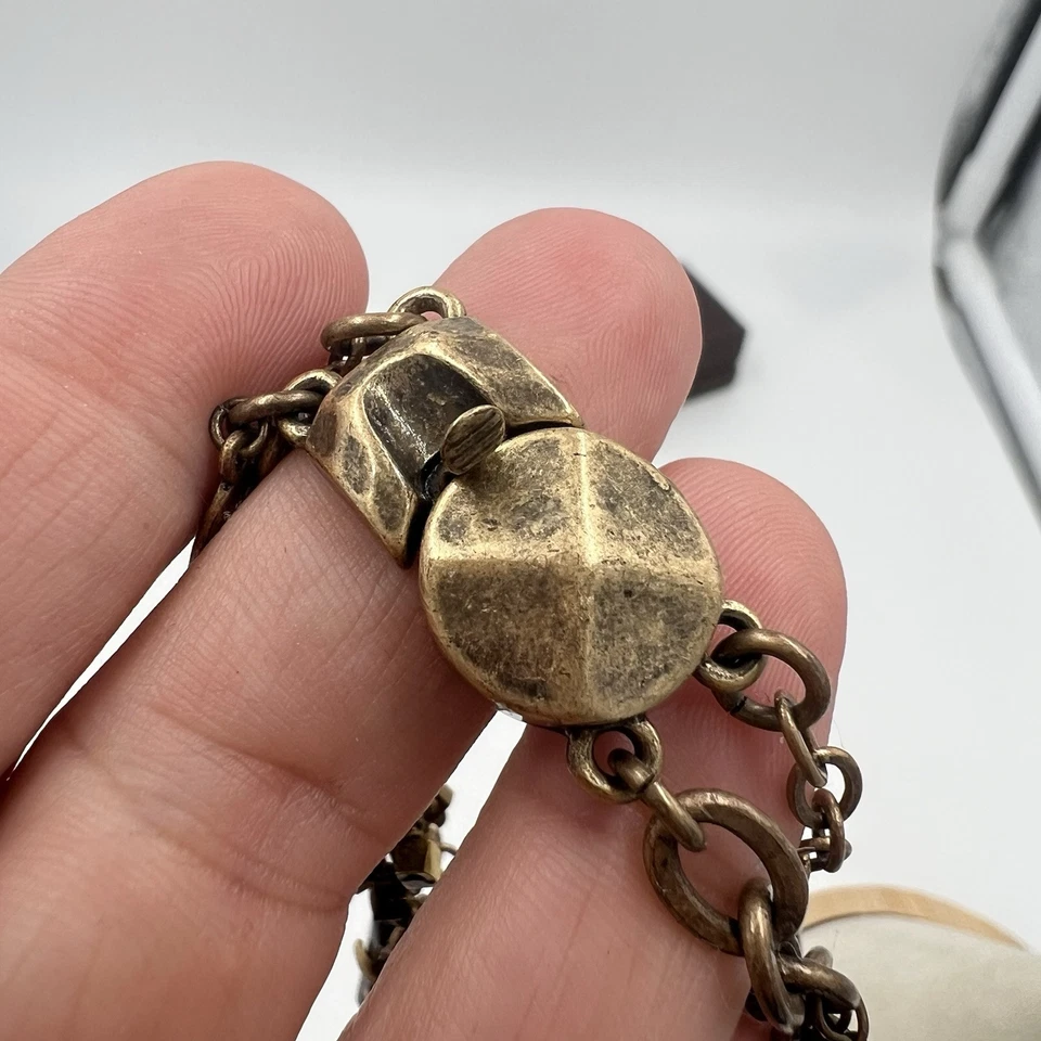 Pulsera Ann Taylor Joya Dije Antiguo Tono Dorado Declaración En Capas Boho Foto 4 de 4