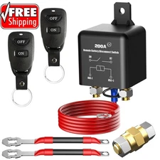 Side Post Remote Battery Disconnect Switch 12v 200A Battery Cut Off Switch Up...