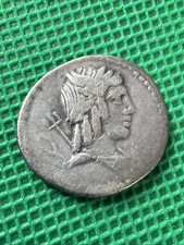 Ancient Roman Republic Denarius L Julius Bursio 85 BC Apollo Victory Coin 4g
