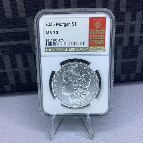 2023 MS 70 Morgan Silver Dollar NGC - Red Book Holder Perfect Graded Coin 