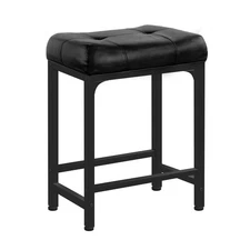 Aheaplus Bar Stool, 24 Inch Counter-Height Stools Saddle , PU Leather Barstools