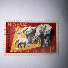 Nigeria1965 1d African Elephants used NH