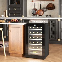 Wine Cooler Fridge with Glass Door Freestanding Wine Fridge