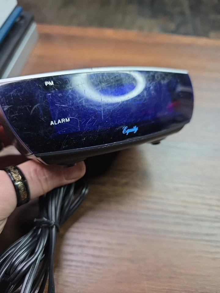 Equity 75903 Blue LED DigitaL Alarm Clock. SOME SURFACES SCRATCHES *SEE PHOTOS* - Image 3 of 4