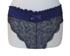 NWT Vintage Victoria's Secret Purple fits Hips Nylon Lace Panties Women's Size 6