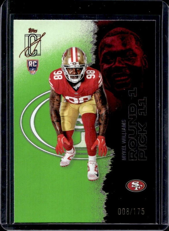 2025 Topps Signature Class Mykel Williams Rookie RC Lime Green Foil #/175 49ers