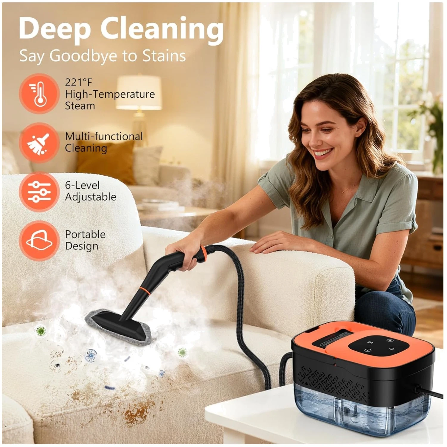 Steam Cleaner, Portable Steamer for Cleaning with