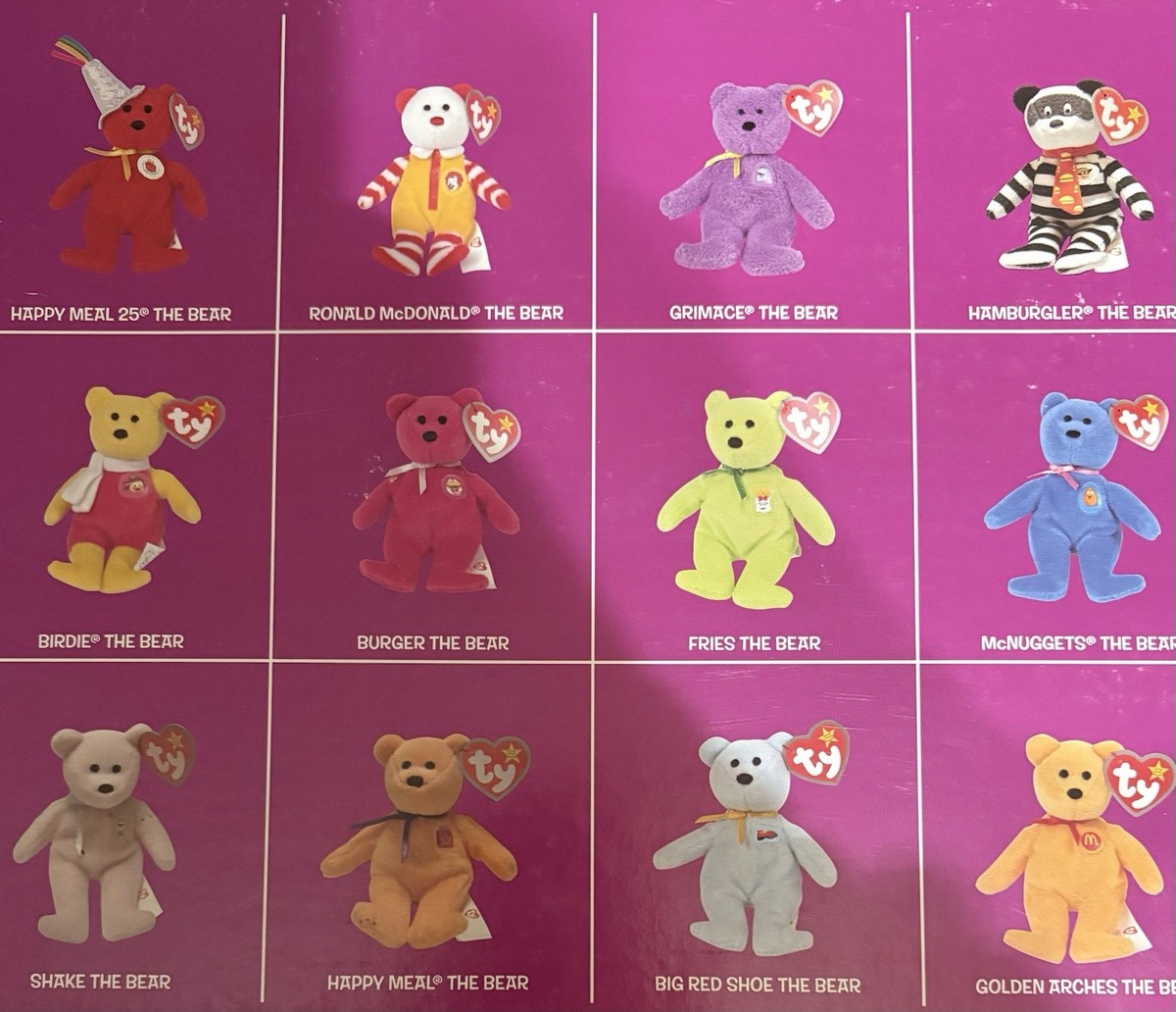 McDonald's 25th Anniversary Beanie Babies Complete Set With Box
