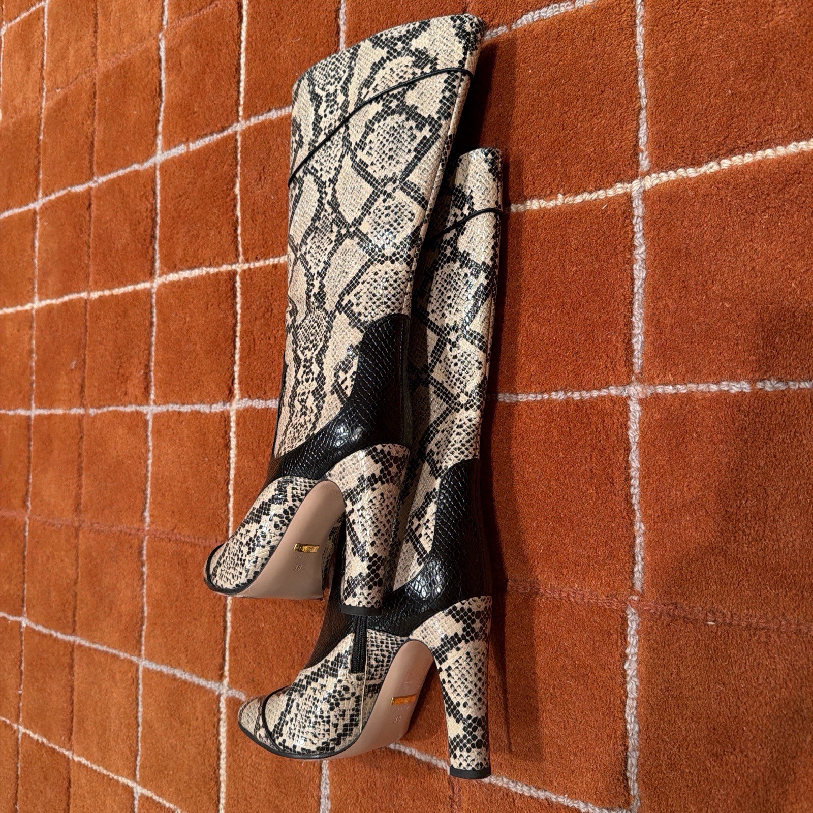 Gucci Snakeskin Python Leather High Heel Boots Si… - image 3