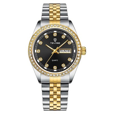 TEVISE Automatic Mechanical Men's Watch Stainless Steel Date Dial black classic
