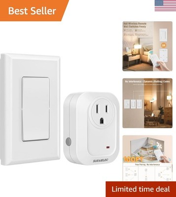 Wireless Wall Switch Remote Control Outlet, No Wiring Needed, 100ft RF Range,...